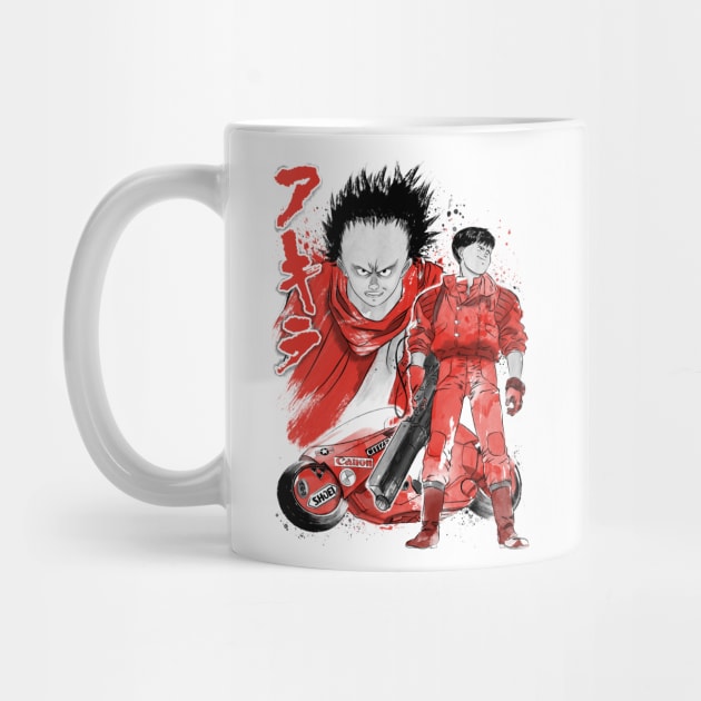 Kaneda and Tetsuo sumi-e by DrMonekers